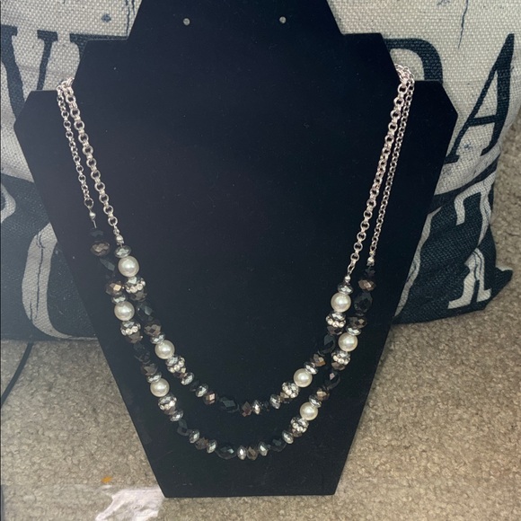 White House Black Market Jewelry - White House Black Market Black and Silver Necklace